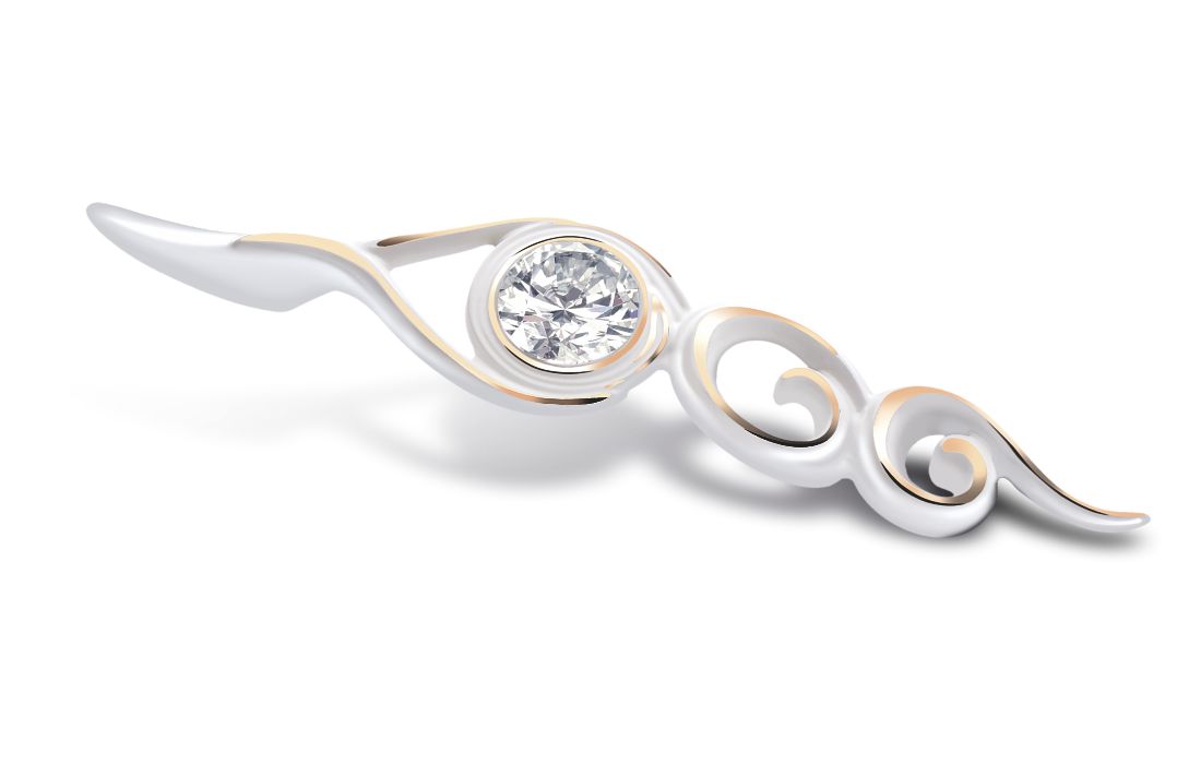 Мебельная ручка-скоба с камнем TL 15.10135-TL 15.10136